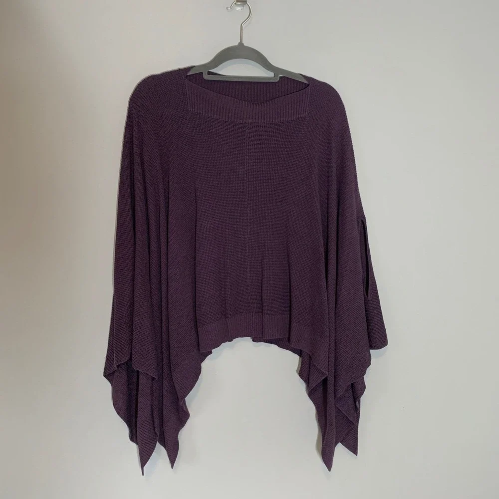 Lululemon‎ Oversized Waffle Knit Poncho Sweater Purple O/S